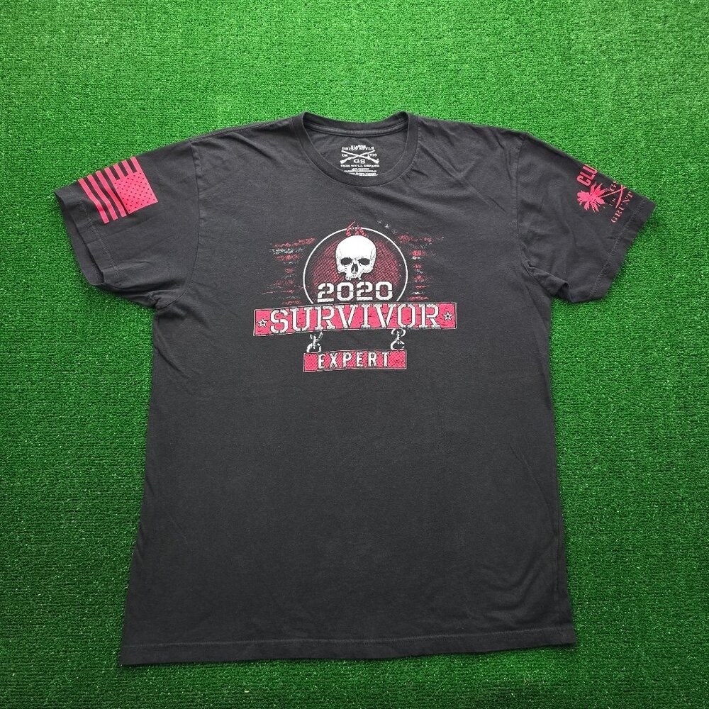 Grunt Style 2020 Survivor Expert Graphic Tshirt Mens XL Black Skull Tee
